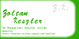 zoltan keszler business card